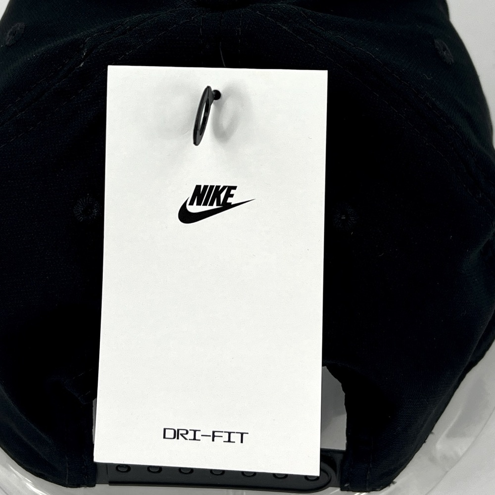 NIKE HAT/CAP UNISEX, JET BLACK, UNISEX, ADJ STRAP, WHITE LOGO EMBROIDERED UNISEX - Picture 13 of 15